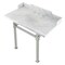 Kingston Brass 36 Carrara Marble Console Sink with Stainless Steel Legs, Marble WhitePolished Nickel LMS36MOQ6 - alternate 1